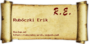 Rubóczki Erik névjegykártya
